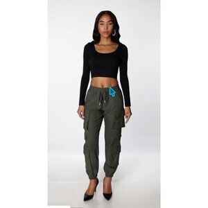 Halara, Drawstring Jogger, Cargo Pockets, Utility, Olive Green, Mid-Rise LooseFi